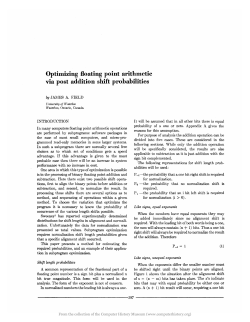 Optimizing floating point arithmetic via post addition shift probabilities