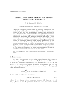 optimal two-stage designs for binary response experiments