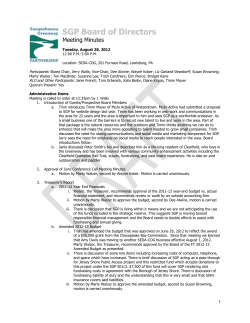 SGP Board of Directors Meeting Minutes Tuesday, August 28, 2012
