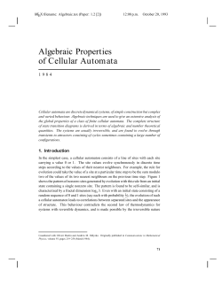 Algebraic Properties of Cellular Automata