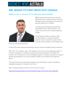 eml makes its first move into canada