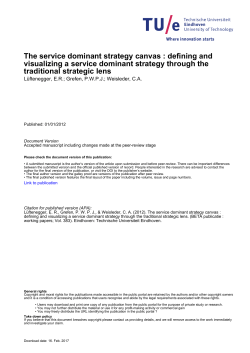 The service dominant strategy canvas