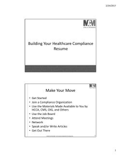 Building Your Healthcare Compliance Resume Make Your Move
