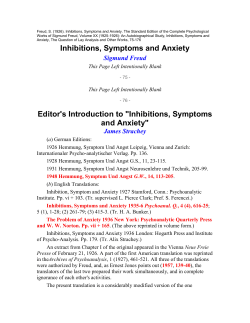 Inhibitions, Symptoms and Anxiety