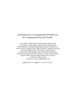 An Introduction to Computational Networks and the