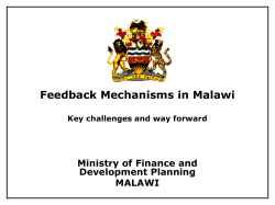 Feedback Mechanisms in Malawi Key challenges and way forward