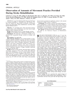 Observation of Amounts of Movement Practice Provided During