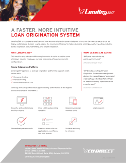 a faster, more intuitive loan origination system
