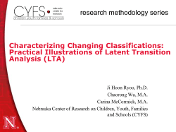Practical Illustrations of Latent Transition Analysis (LTA)
