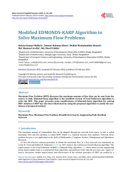 Modified EDMONDS-KARP Algorithm to Solve Maximum Flow