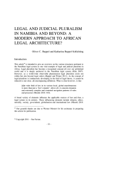 legal and judicial pluralism in namibia and beyond: a modern