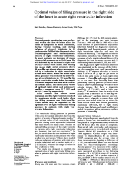 Optimal value of filling pressure in the right side of the