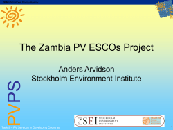 The Zambia PVESCOs project - Stockholm Environment Institute