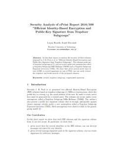 Security Analysis of ePrint Report 2016/500 &rdquo;Efficient Identity