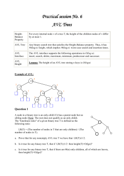 Practical session Practical session No. 6 AVL Trees