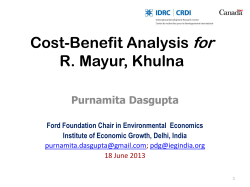 (PV) of costs/ benefits