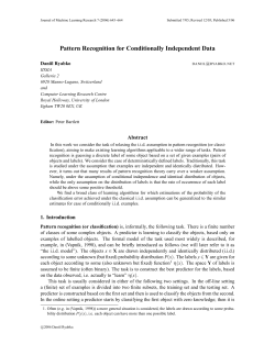 Pattern Recognition for Conditionally Independent