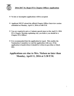 Applications are due to Mrs. Nielsen no later than