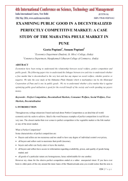 examining public good in a decentralized perfectly competitive