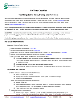 Go Time Checklist