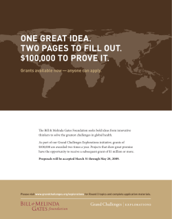 ONE GREAT IDEA. TWO PAGES TO FILL OUT. $100,000 TO