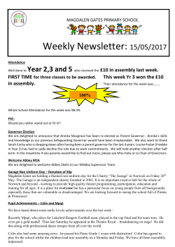 School Newsletter - Magdalen Gates Primary