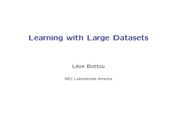Learning with Large Datasets
