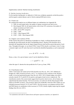 Supplementary material: Machine learning classification S1