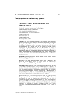 Design patterns for learning games Sebastian