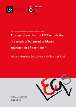 The agenda set by the EU Commission: the result of balanced