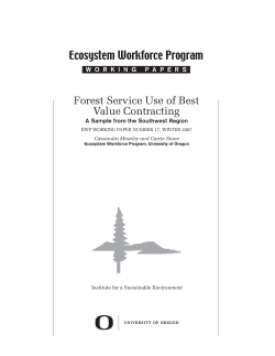 Forest Service Use of Best Value Contracting