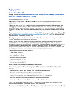 Rating Action: Moody`s concludes reviews on 3 Austrian banking