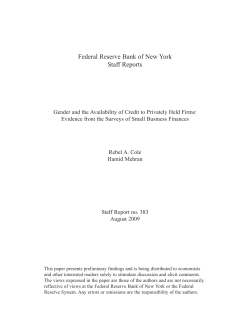 Gender and the Availability of Credit to Privately Held Firms