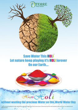 Save Water This HOLI Let nature keep playing it`s HOLIforever On
