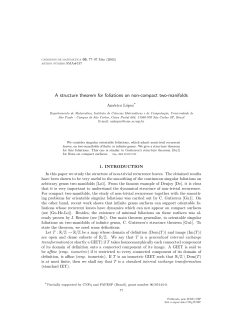 A structure theorem for foliations on non-compact two - Icmc-Usp