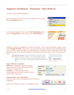 Sapphire Gradebook - Discipline