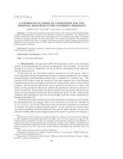 A MATHEMATICAL MODEL OF COMPETITION FOR TWO