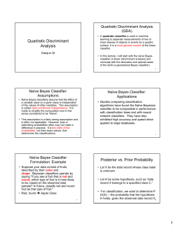 Quadratic Discriminant Analysis Posterior vs. Prior Probability