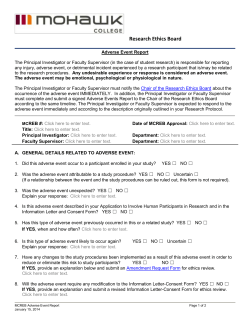 MCREB Adverse Event Report