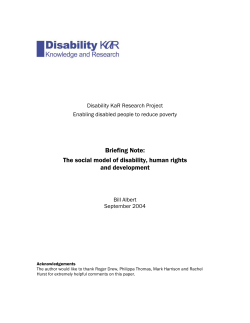 The social model of disability, human rights and development