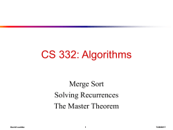 CS 332: Algorithms