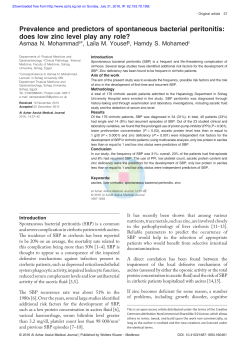 Prevalence and predictors of spontaneous bacterial