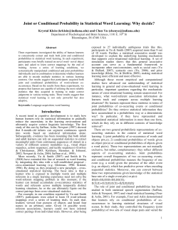 Joint or Conditional Probability in Statistical Word Learning
