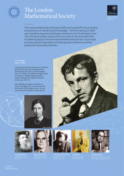The London Mathematical Society (LMS) was founded for the