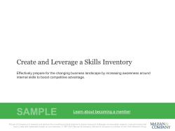 Create and Leverage a Skills Inventory Storyboard Sample