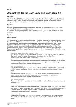 Alternatives for the User-Code and User-Make file