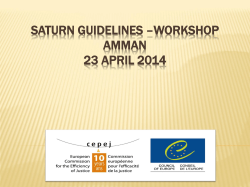 SATURN Guidelines &ndash;workshop Amman 23