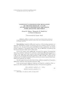Sufficient Conditions for Oscillation of the Solutions of a Class of