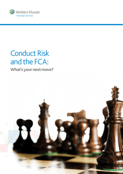 Conduct Risk and the FCA - Wolters Kluwer Financial Services