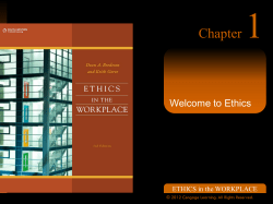 CHAPTER 1 Welcome to Ethics